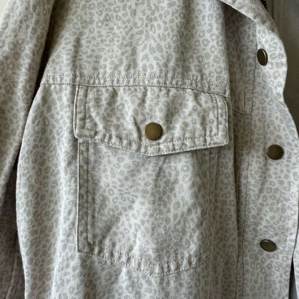 Rails Collins Linen Blend Utility Jacket White Mini Cheetah print size S - Picture 8 of 11